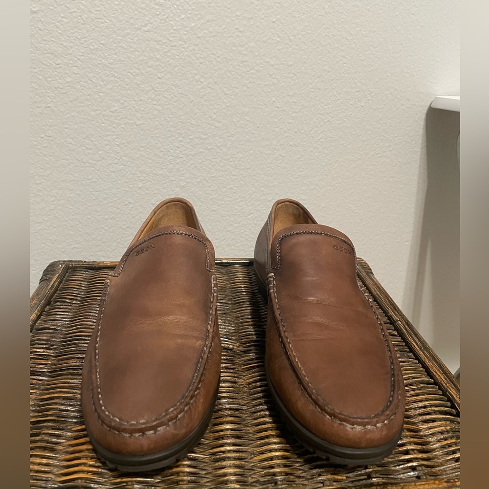 Geox Respira Mens Driving Loafers tan Leather